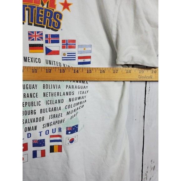 Harlem Globetrotters World Tour Shirt Size Large White Basketball Show Game VTG - Picture 7 of 10